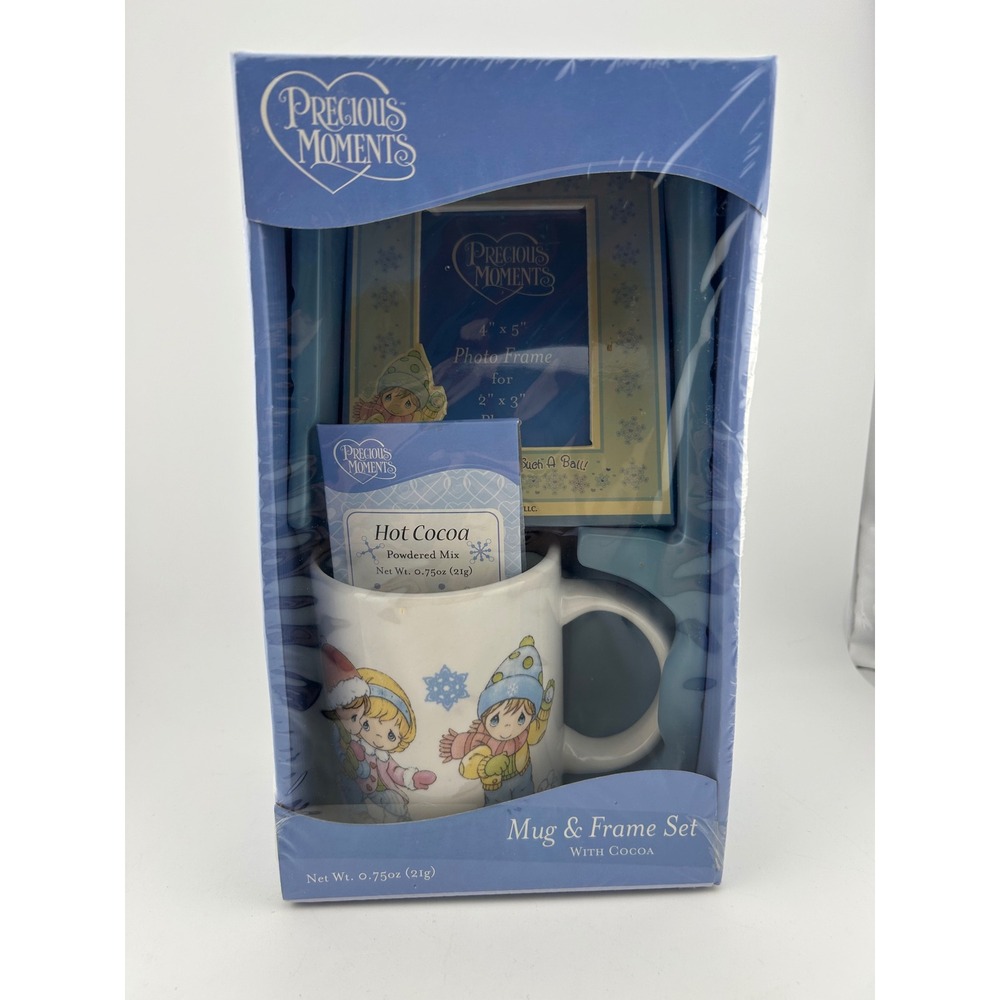Precious Moments Mug & Frame Gift Set with Cocoa Powder Christmas Theme